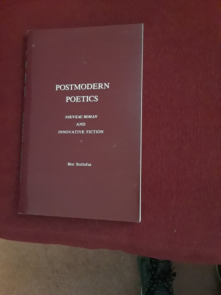 The front cover of Postmodern Poetics by Ben Stoltzfus